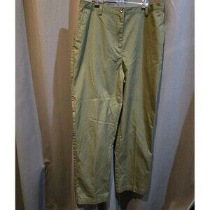 Lands End Olive Chino Straight Leg Pants, Womens Size 14